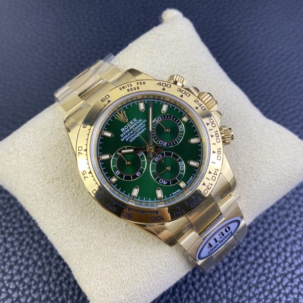 Rolex Daytona 40mm Green Dial 4130 Clean Factory 126508 gold Watch - Image 3