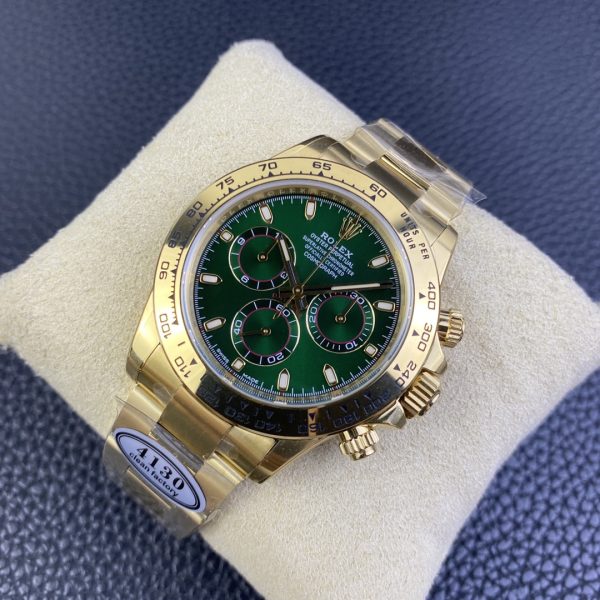 Rolex Daytona 40mm Green Dial 4130 Clean Factory 126508 gold Watch - Image 4