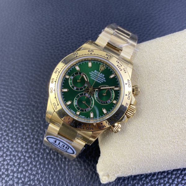 Rolex Daytona 40mm Green Dial 4130 Clean Factory 126508 gold Watch - Image 5