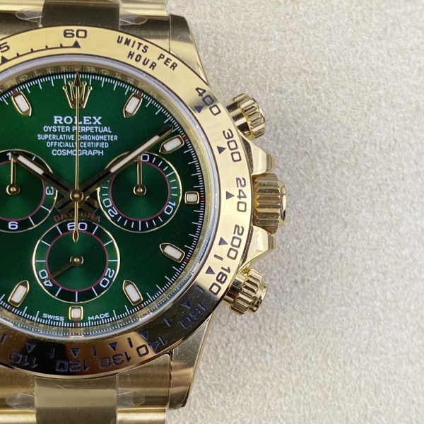 Rolex Daytona 40mm Green Dial 4130 Clean Factory 126508 gold Watch - Image 6