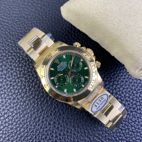 Rolex Daytona 40mm Green Dial 4130 Clean Factory 126508 gold Watch - Image 10