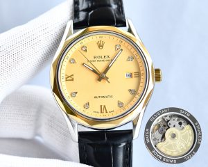 Rolex Oyster Perpetual: Stainless Steel, White/Gold Dial & Diamond Markers
