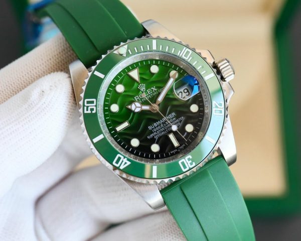 Rolex Submariner - R Strap Premium – Cordura pattern rubber watch band for Submariner 40mm - immagine 3