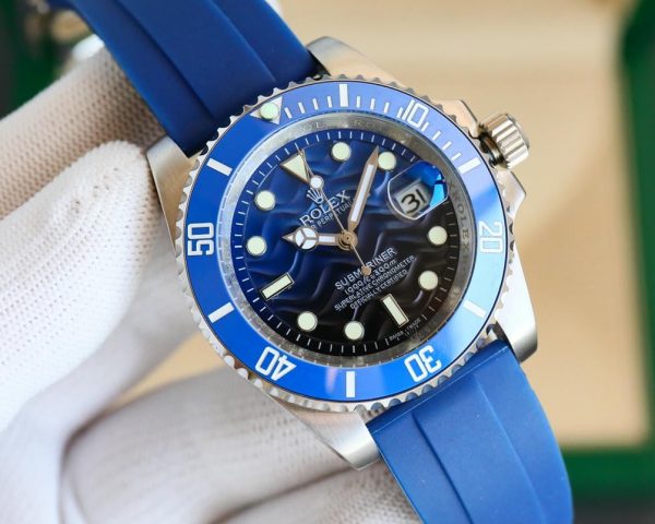 Rolex Submariner - R Strap Premium – Cordura pattern rubber watch band for Submariner 40mm - immagine 4