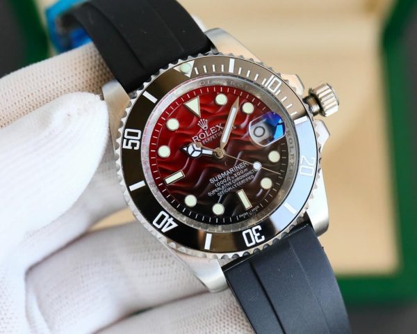 Rolex Submariner - R Strap Premium – Cordura pattern rubber watch band for Submariner 40mm - immagine 5