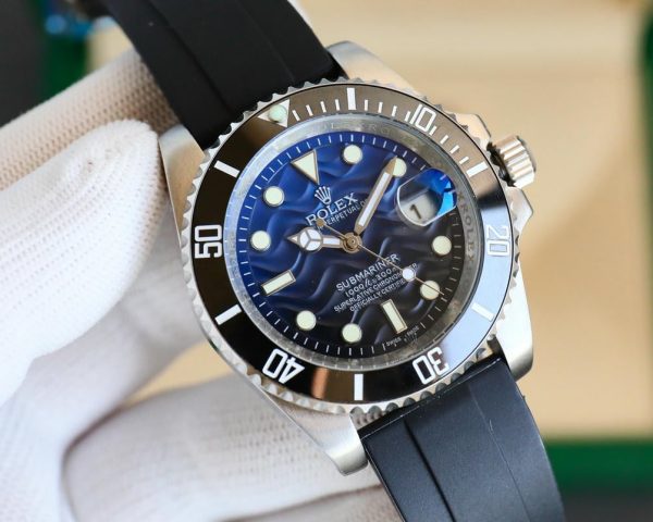 Rolex Submariner - R Strap Premium – Cordura pattern rubber watch band for Submariner 40mm - immagine 7