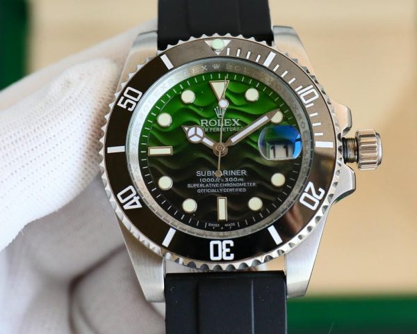 Rolex Submariner - R Strap Premium – Cordura pattern rubber watch band for Submariner 40mm - immagine 8