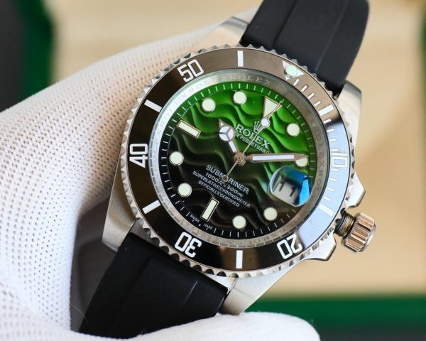 Rolex Submariner - R Strap Premium – Cordura pattern rubber watch band for Submariner 40mm - immagine 9