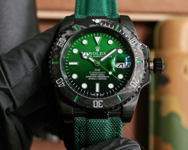 DiW Rolex Submariner Parakeet 40mm Orange/Green Dial 904L Black Stainless Steel Bezel - Image 10