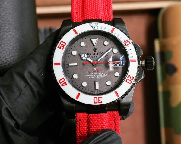 DiW Rolex Submariner Parakeet 40mm 904L Black Stainless Steel White Bezel - Image 10