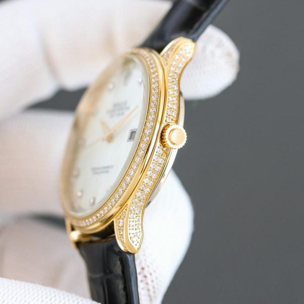 Rolex Day-Date 42mm White Gold Roman Numeral Dial Baguette Diamond Bezel - Image 7