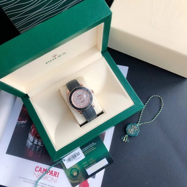 Rolex Yacht Master 40mm Rose Gold Oysterflex Diamond Dial Dial 116655 - Image 2