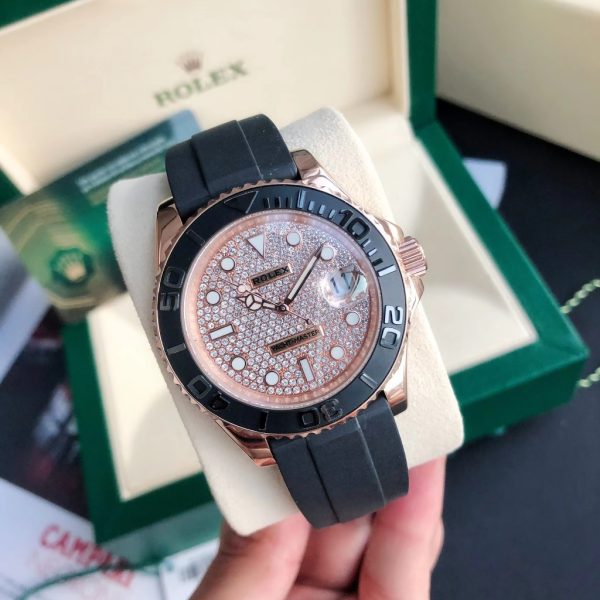 Rolex Yacht Master 40mm Rose Gold Oysterflex Diamond Dial Dial 116655 - Image 5