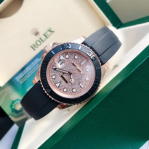 Rolex Yacht Master 40mm Rose Gold Oysterflex Diamond Dial Dial 116655 - Image 7