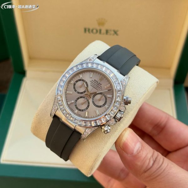 Rolex Daytona 116576TBR Oyster Perpetual Daytona Meteorite color dial Platinum Diamond Bezel – Image 3