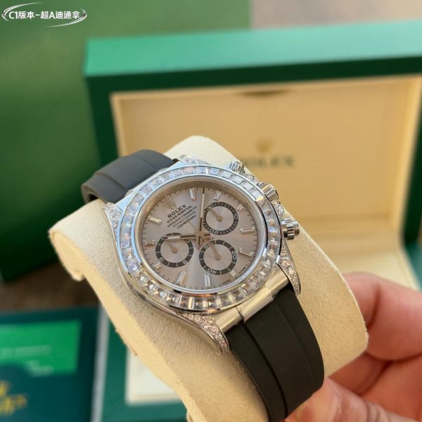 Rolex Daytona 116576TBR Oyster Perpetual Daytona Meteorite color dial Platinum Diamond Bezel – Image 5