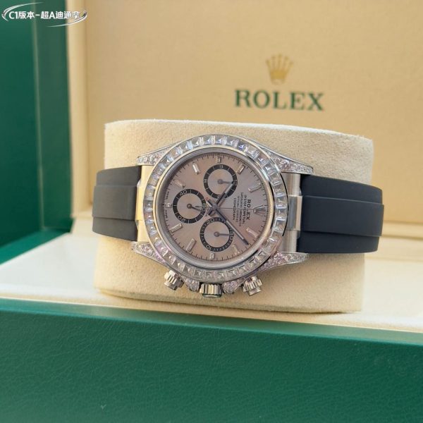 Rolex Daytona 116576TBR Oyster Perpetual Daytona Meteorite color dial Platinum Diamond Bezel – Image 6