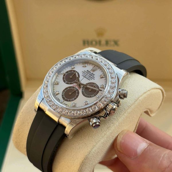 Rolex Daytona 116576TBR Oyster Perpetual Daytona White Dial Platinum Diamond Bezel – Bild 4
