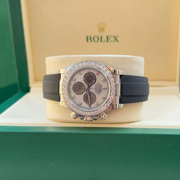 Rolex Daytona 116576TBR Oyster Perpetual Daytona White Dial Platinum Diamond Bezel – Bild 5